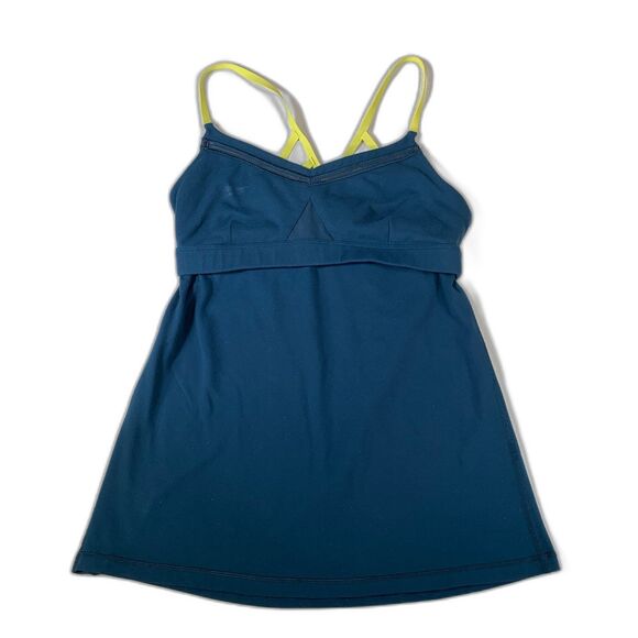 Lululemon Women's Built in Bra Strappy Active Tank Top Teal Size 8 - Picture 1 of 9